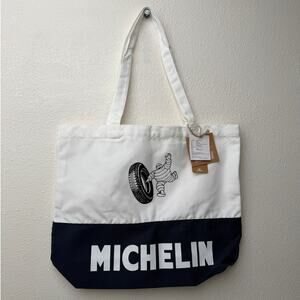 NWT Michelin Logo Tote Bag White Navy Black Unisex